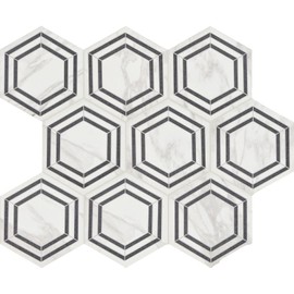 Daltile Perpetuo 8" Glazed Porcelain Hexagon Decorative Accent Wall Tile in Matte Bridal (25 pieces per carton) (9.37 swft per carton)