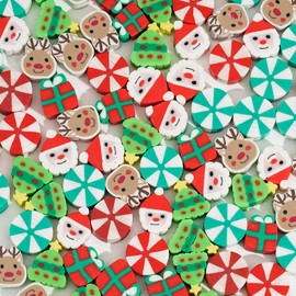 DAHI 300 x Christmas Beads, Polymer Clay Beads, Soft Ceramic Beads, Christmas Clay Beads for DIY Bracelet, Necklace, Earrings (B)