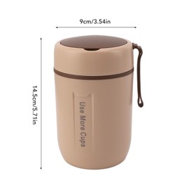 600ml Stainless Steel Thermal Soup Cup, Insulated Food Jar, Stanleys Food Jar, Suitable for Outdoor Activities Such As Camping Or Traveling (Khaki)