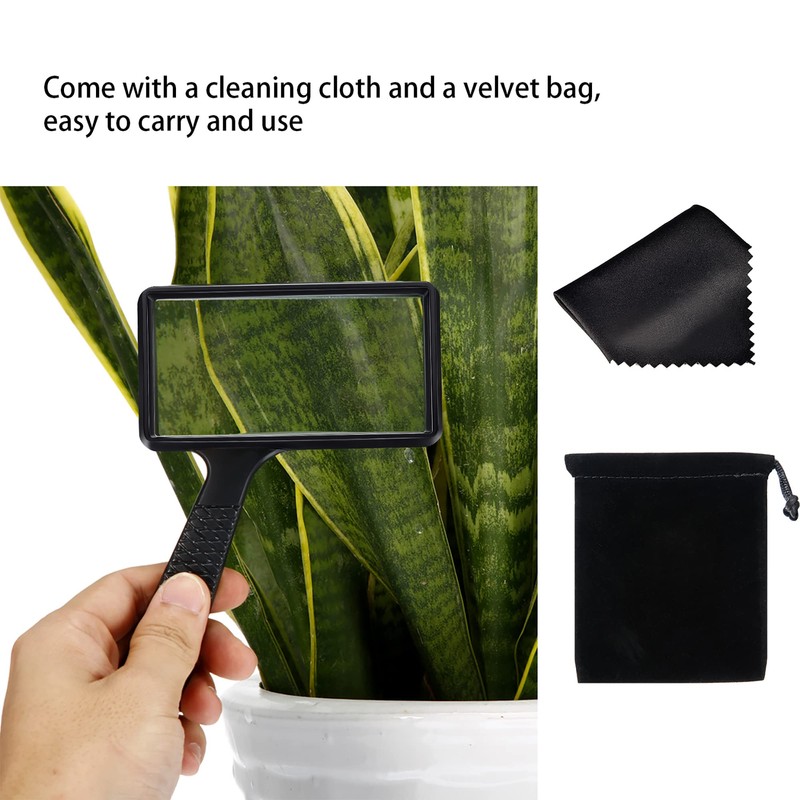 Blulu 10X Handheld Magnifier, 3.77 x 1.89 Inch Rectangular Magnifying