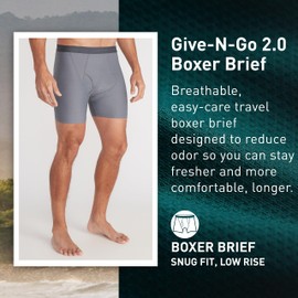 ExOfficio Men's Give-N-Go 2.0 Boxer Brief, Steel Onyx, X-Large