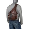 APC Leather Cross Body Sling Bag (#1519-3)-Brown