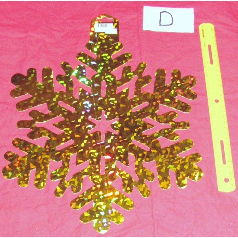 Beistle 14 inch Prismatic GOLD Snowflake Cutout 1 piece, Assorted