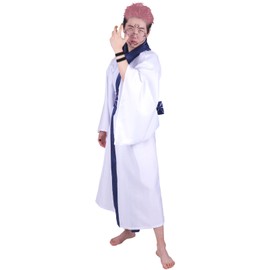 CoolChange Kimono by Ryomen Sukuna Cosplay Costume for Jujutsu Kaisen Fans with Face Tattoo Size: XL