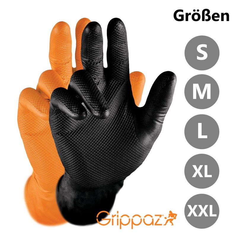 Grippaz Protective Gloves Nitrile Extra Large Black – Pack of