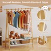 Aetherika Kids Clothing Rack with 2 Fabric Shelves, Foldable Child