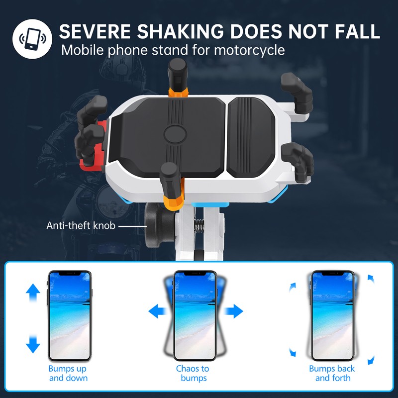 Motorcycle Phone Mount Holder Waterproof Motorcycle Cell Phone Holder Anti-theft