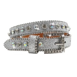 EVERBLTING Rhinestone Belt Women Cowgir Studded Belt Goth Bling Stylish Belts Punk Y2k sparkly Belts 115