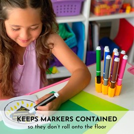 Big Bee, Little Bee - Marker Parker, Holder to Keep Markers Organized, Fits Most Broad and Fine Tip Markers, 100% Silicone, As Seen on Shark Tank, Markers Not Included (Swirl)