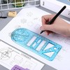 Multifunctional Geometric Ruler Student Mathematics Drawing Tools School Office, Clear