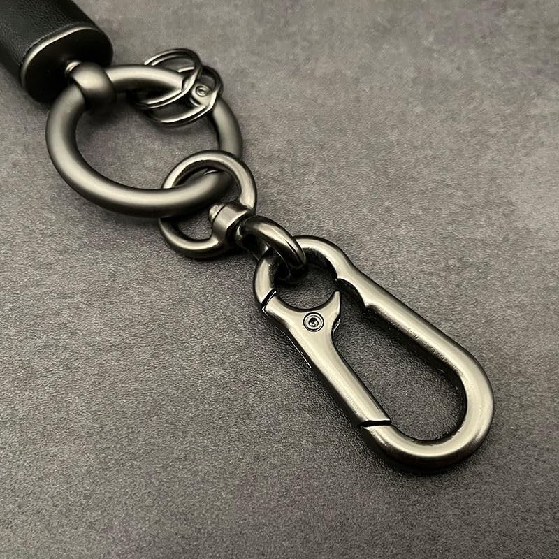 Rockyu Keychain, Men's, Women's, Genuine Leather, Braided Leather Key Ring,