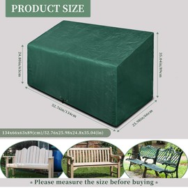 Funshot 2 Seater Garden Bench Cover, Waterproof, 134 x 66 x 63/89 cm, Garden Bench Cover, Protective Cover for Garden Bench, Garden Sofa, Anti-UV, Windproof, Tarpaulin for Garden Furniture