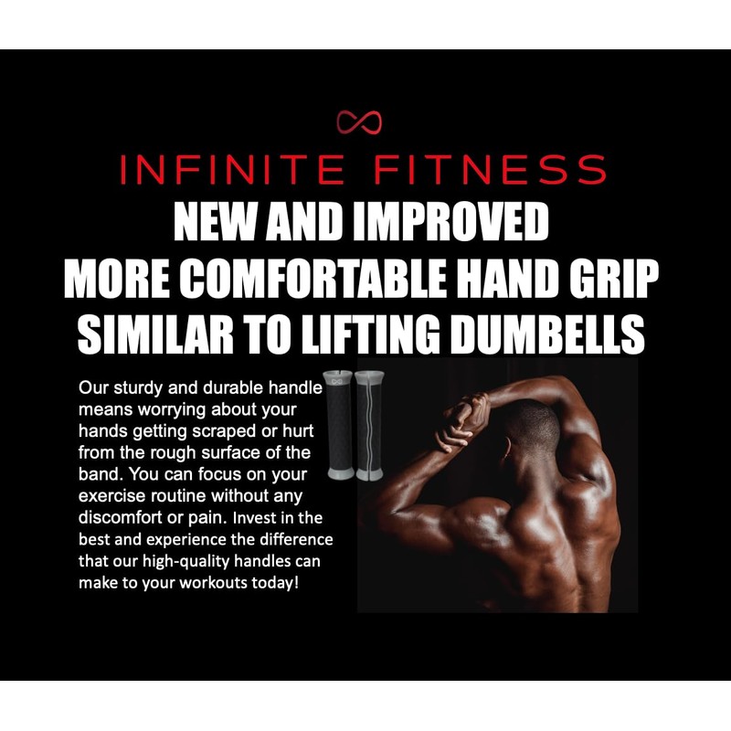 Handles for Resistance Bands, for Pull Up Assistance Bands, Black/Grey