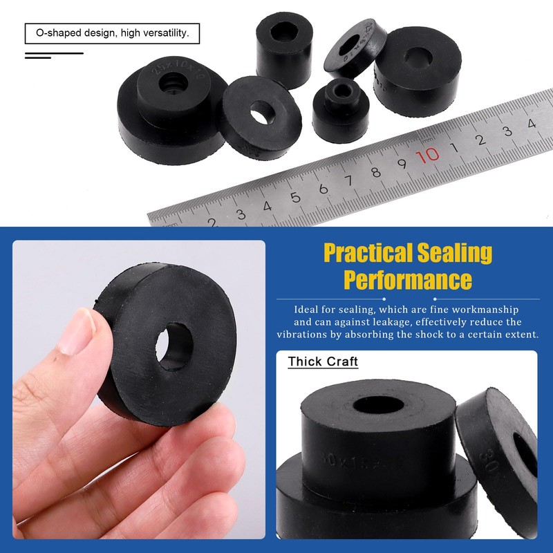 Glarks 40Pcs 8 Sizes Round Rubber Spacer Assortment Kit, Multi