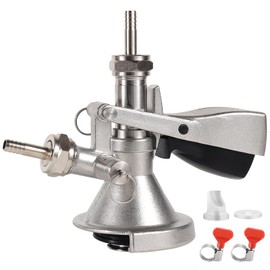Dbgogo Type A Keg Coupler, German Slider-Style Beer Keg Coupler Stainless Steel Probe Keg Tap Dispenser for I.D 5/16” Draft Beer Line A System Keg Coupler Beer Barrel Coupler Kegerator Parts