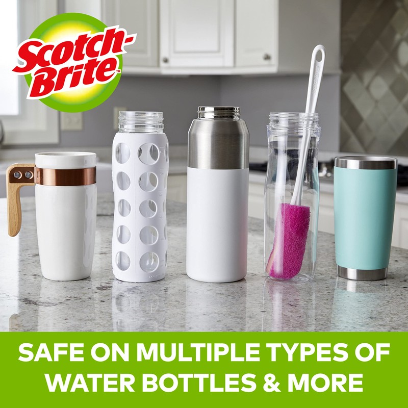 Scotch-Brite Water Bottle Scrubber, Safe On Glass, Plastic and Stainless