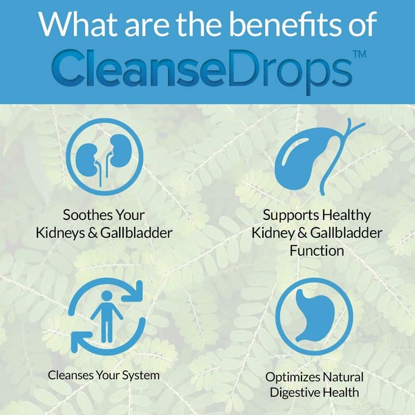 Cleanse Drops Advanced Kidney Stones and Gallstones Support System - with High Chanca Piedra Extraction - Fast, All-Herbal Liquid Formula!