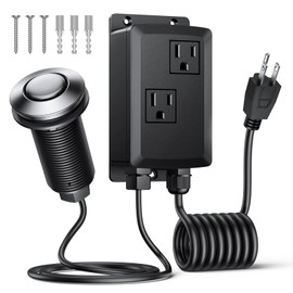 ELECTOP Upgraded Garbage Disposal Air Switch Kit, Sink Top Waste Disposal with Stainless Steel Brushed ON/OFF Air Disposal Switch, Food Waste Disposals Replacement Parts, UL Certified