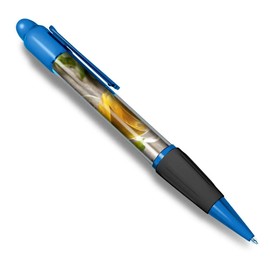 1 x Blue Ballpoint Pen (Black Ink) - Green Tea Cup Healthy Organic #21658