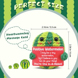 Viaosanza Watermelon Positive Crochet Gifts, Funny Birthday Gifts for Friends Daughter Son Sister, for Year Old Kid Emotional Inspirational Support Fruit