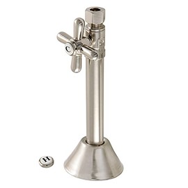 Kingston Brass CC83258X 1/2" Sweat x 3/8" O.D. Comp Straight Shut Off Valve with 5" Extension, Brushed Nickel