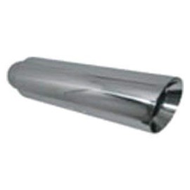 Jones Exhaust JST013B16 - Stainless Steel Rolled Edge Angle Cut Weld-On Double-Wall Chrome Exhaust Tip (2.25" Inlet, 3.5" Outlet, 16" Length)