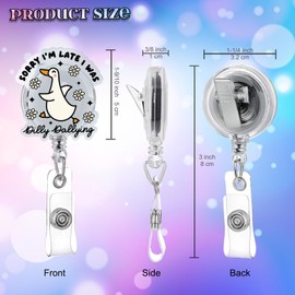 Funny Silly Goose Badge Reel Retractable ID Holder with Alligator Clip for Nurse Nursing Medical Worker & Teacher, Cute Acrylic Badge Accessories for RN CNA LPN Doctor