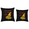 Sun Conure Parrot Sunshine Sunflower Throw Pillow