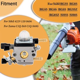 BG55 Leaf Blower Carburetor for Stihl BG 55 BG85 BG45 BG46 BG65 SH55 SH85 Leaf Blower Zama C1Q-S68 C1Q-S68G C1Q-S64 42291200606 with BG55 Blower Air Filter Tune Up Kit