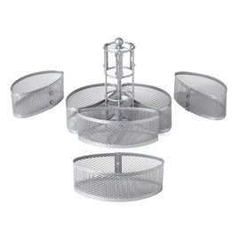 Nifty Organizing Carousel – Silver Finish, Spins 360-Degrees, Cosmetic Bathroom or Bedroom Vanity Storage, Beauty Supplies Organizer, Lazy Susan Platform