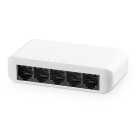YuLinca 5 Port Gigabit Ethernet Switch, 4 x 100/1000Mbps Ports and 1 Gigabit Uplink, Unmanaged Desktop & Wall Mounted Ethernet Hub Splitter, Mini Plastic Home Office Network Switch