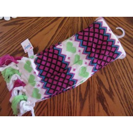 Justice One Size Approx 70"L Bright Pretty Multi Colors/w Hearts Knit Scarf Nice