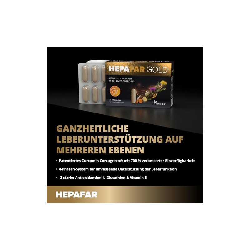 Hepafar Gold with Milk Thistle, Turmeric, Glutathione, Artichoke, Dandelion, Choline,