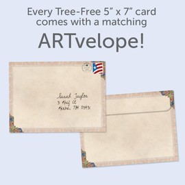 Tree-Free Greetings - Rosh Hashanah Cards - Artful Designs - 1 Card + Matching Envelopes - Made in USA - 100% Recycled Paper - 5"x7" - Path of Kindness (GO63107)
