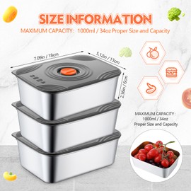 Layhit 10 Set Stainless Steel Food Containers with Lids Metal Marinating Snack Containers Box for Lunch, Leftovers, Dishwasher & Freezer Safe(34 oz)