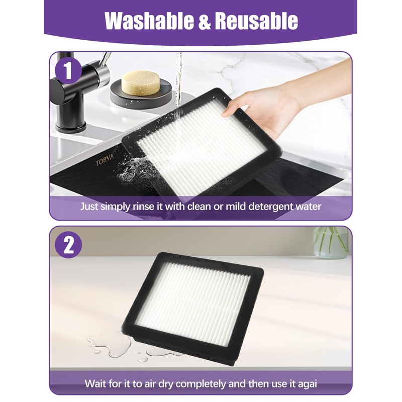 2 Pack 107315 Vacuum HEPA Filter Replacement Compatible with ProTeam