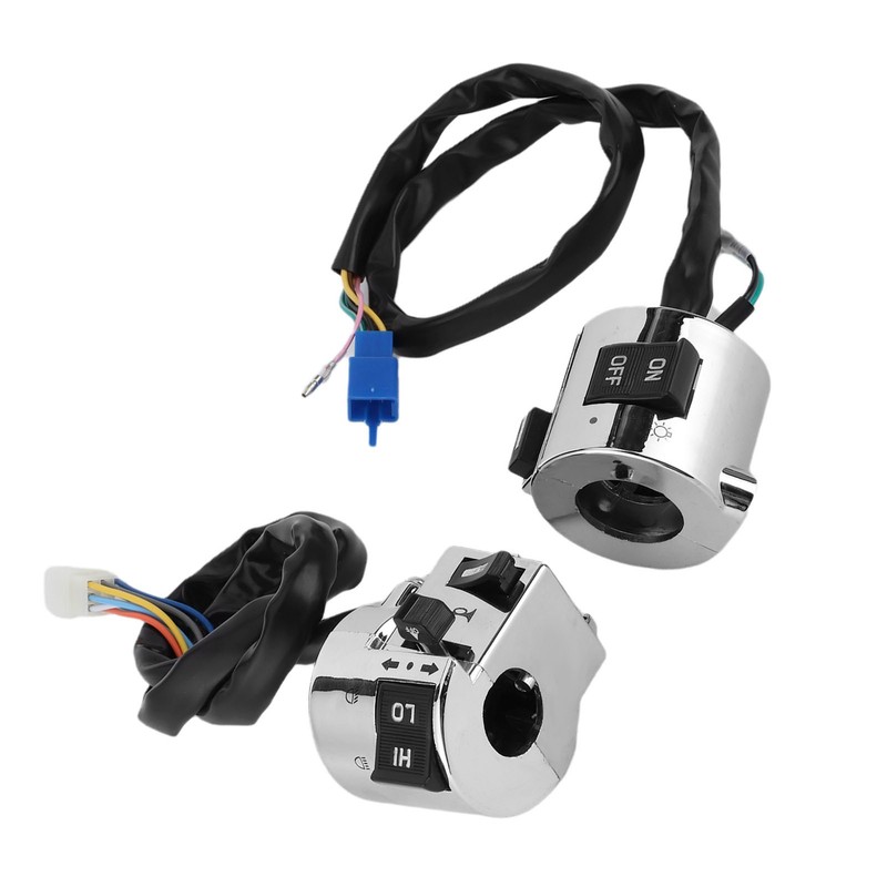 Pair Motorcycle Handlebar Switch Control Button for Turn Signal Headlight