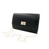Premium Solid Color PU Leather Clutch Bag Handbag, Black