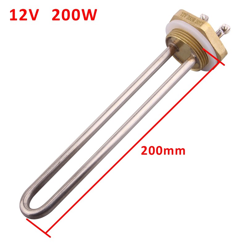 DERNORD 12V Warmwasserbereiter Element 200 Watt 1.25" Kupfer Flansch Heizelement