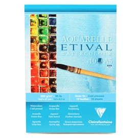 Clairefontaine Etival Watercolour Pad, A5 200gsm, Cold Press