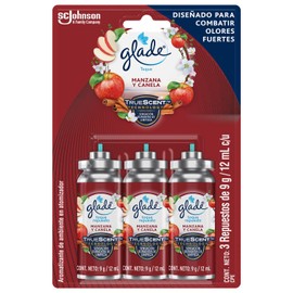 Glade Repuestos para Toque Atomizador, Aromatizante para Hogar, Aroma Manzana y Canela, 3 Repuestos de 9g c/u