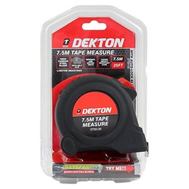 DEKTON DT55120 Tape Measure, Black/Red, 7.5 m