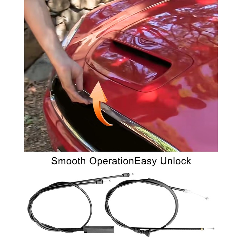 2Pcs Hood Latch Release Cable Fit for Mini Cooper 2007