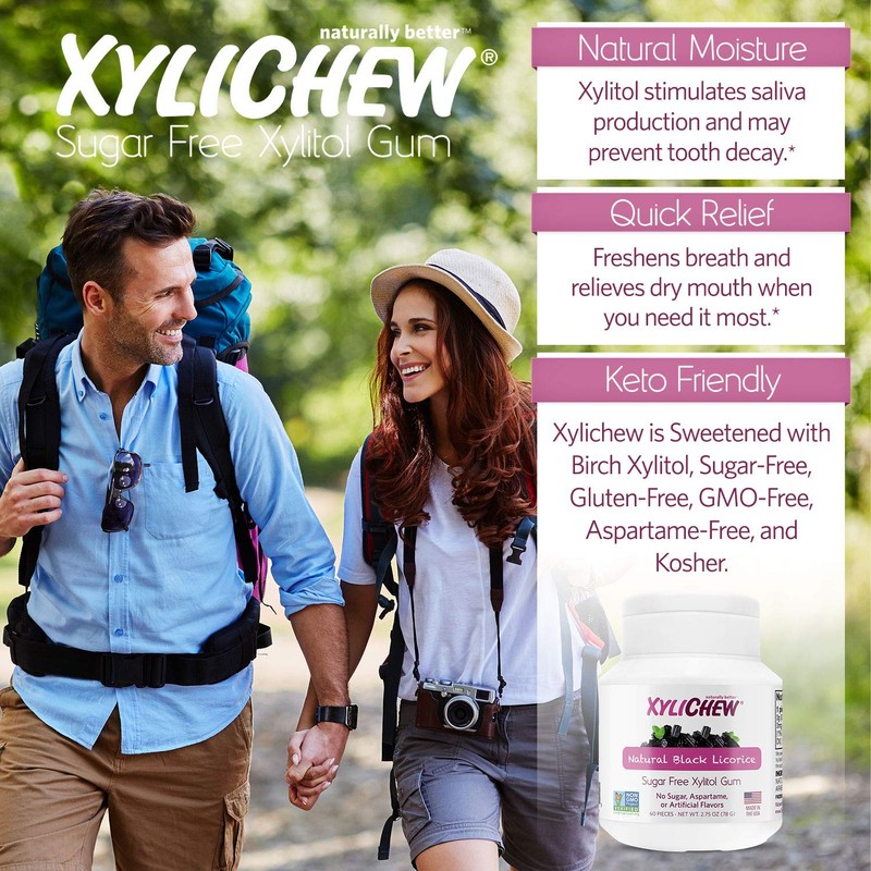 Xylichew - Naturally Better Sugar-Free Chewing Gum, Licorice - 60