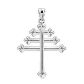 Religious Jewelry Solid 925 Sterling Silver High Polish Maronite Cross Pendant