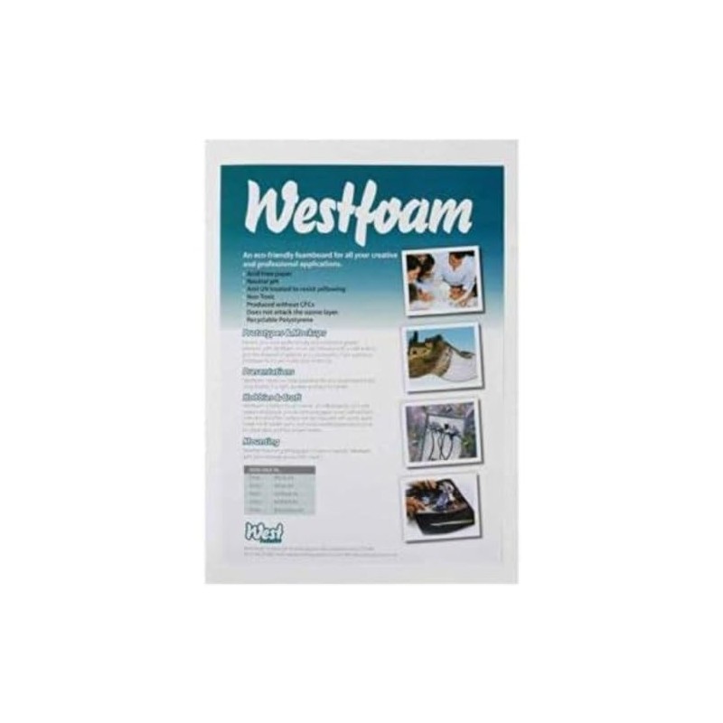 Westfoam 5mm A4 Foamboard - White (Pack of 5 Sheets)