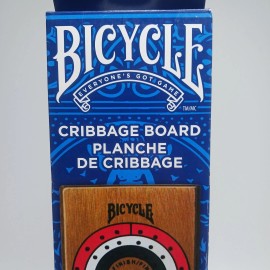 Bicycle Wooden Cribbage Board With Pegs (3-Track)