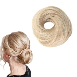 Wig Band, Ball Shaped Headband, Straight Headband, Wig Band with Elastic Band, Faux Hair, Bun Bands, Fluffy Braid, Suitable for Women and Girls to Go Out (Light Gold)