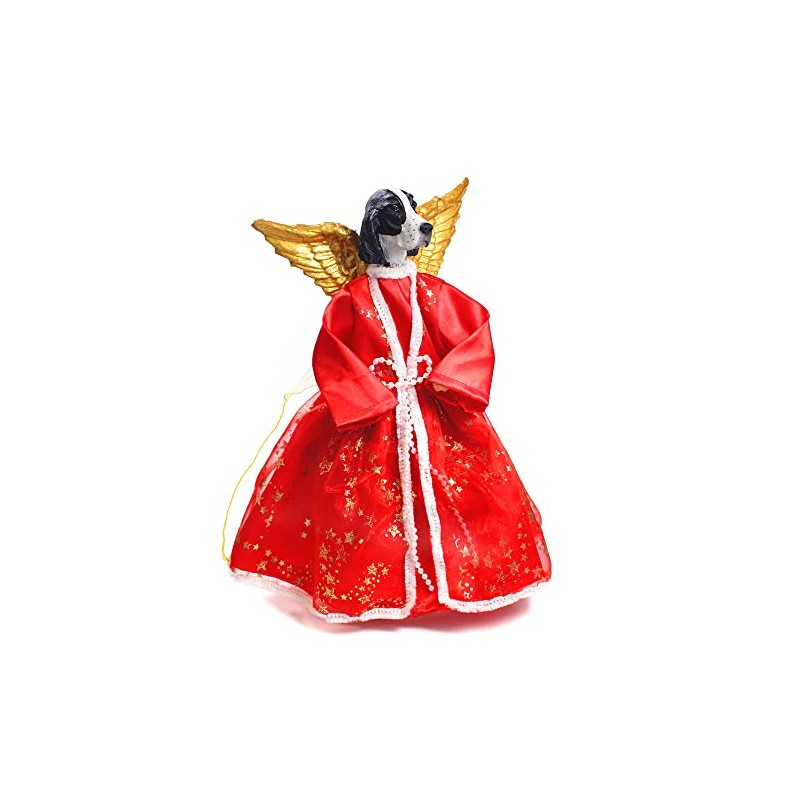 Springer Spaniel Black & White Angel Tree Topper