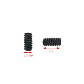 DGBRSM 25pcs Hexagon Head Hex Socket Flat Head Set Screws End Headless Bolts 1/4-20x1/2 in. with Hex Driver Wrench